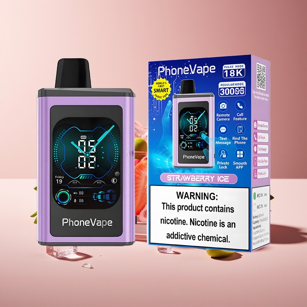 JNR PhoneVape 30000 chupadas Recargable con Turbo y Aire Ajustable Fresa Helada