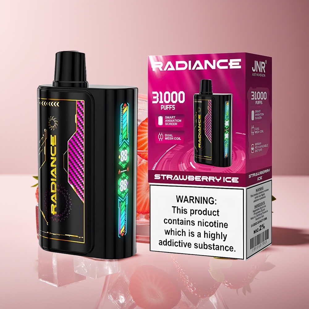 JNR Radiance 31000 Puffs Pantalla Inteligente Doble Malla Fresa Helada