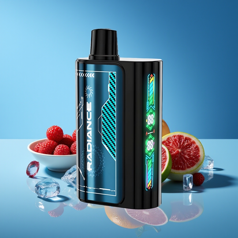 JNR Radiance 31000 Puffs Pantalla Inteligente Dual Malla Azul Frambuesa Hielo