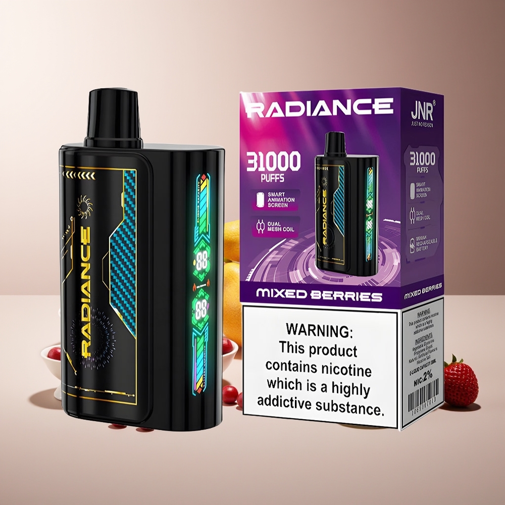 JNR Radiance 31000 Puffs Pantalla Inteligente Dual Malla Berries Mixtos
