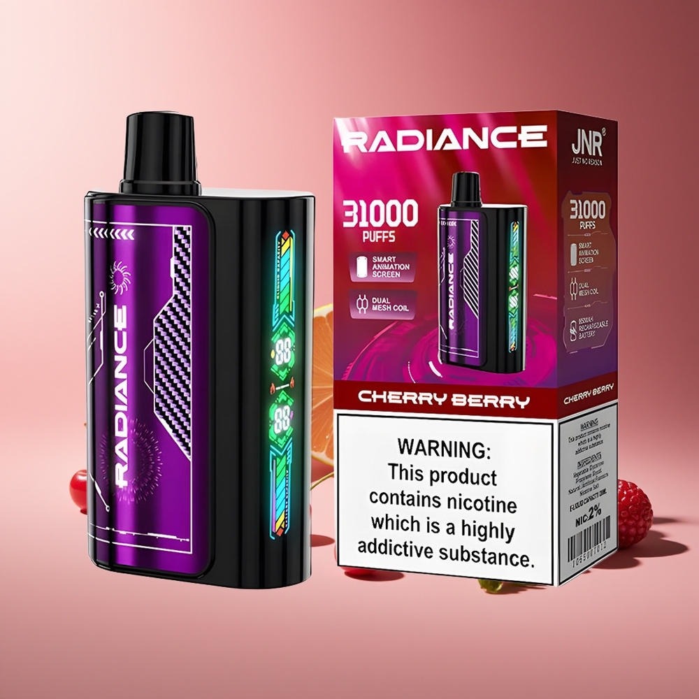 JNR Radiance 31000 Puffs Pantalla Inteligente Dual Malla Cereza Arándano