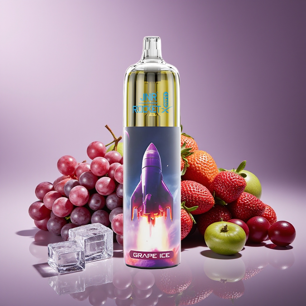 JNR Rocket-X 12400 Puffs Ajustable Luz RGB 1.2ohm Malla 850mAh Carga Rápida Uva Hielo