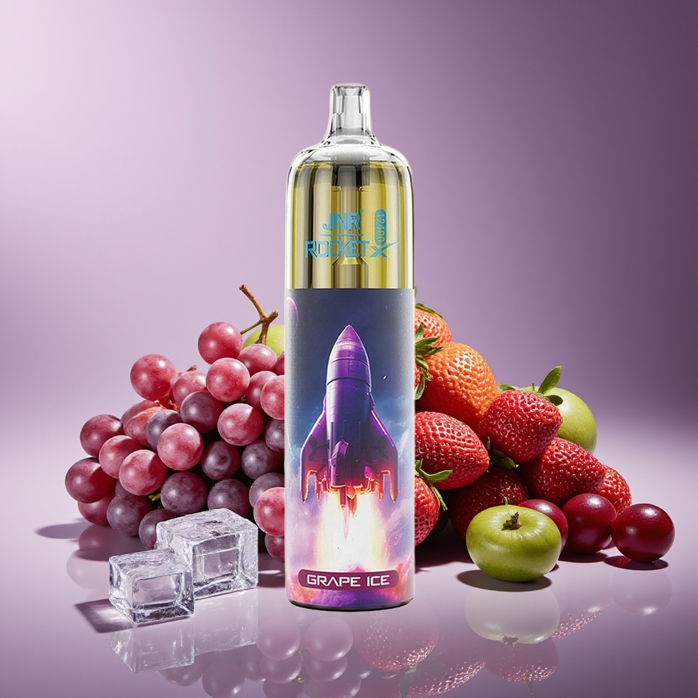 JNR Rocket-X 12400 Puffs Ajustable Luz RGB 1.2ohm Malla 850mAh Carga Rápida Uva Hielo