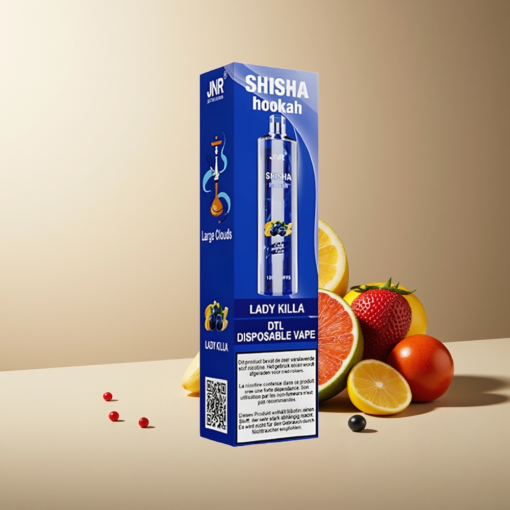 JNR Shisha Hookah 12000 Puffs 24ml 0.6 Ohm Mesh Coil Type-C Lady Killa