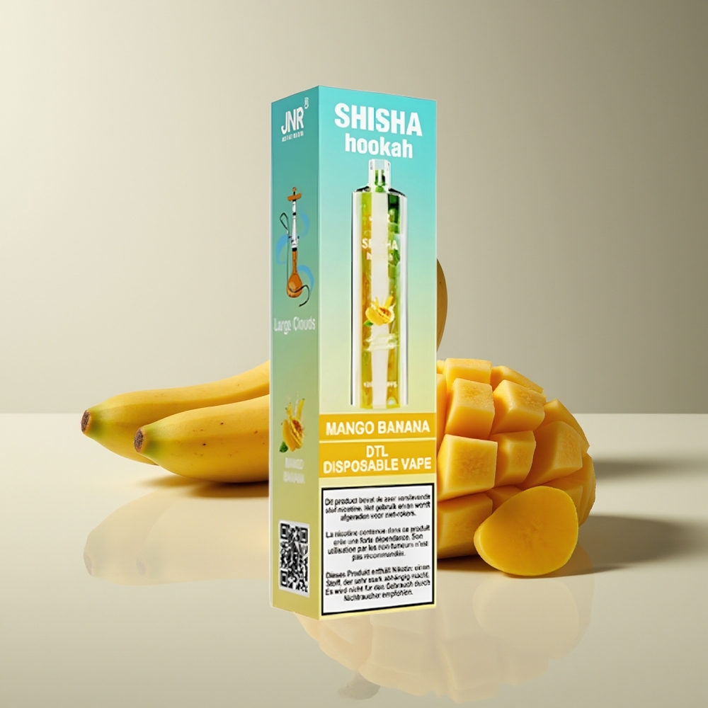 JNR Shisha Hookah 12000 Puffs 750mAh 24ml 0.6 Ohm Manga Plátano