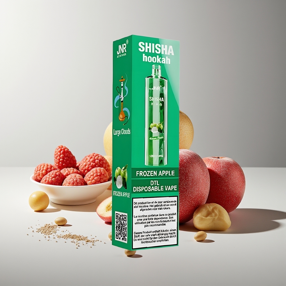 JNR Shisha Hookah 12000 Puffs 750mAh 24ml 0.6 Ohm Manzana Congelada