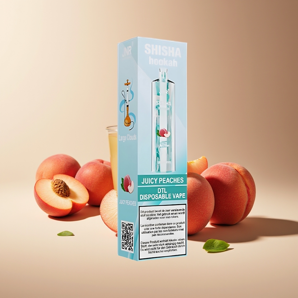 JNR Shisha Hookah 12000 Puffs 750mAh 24ml 0.6 Ohm Melocotones Jugosos