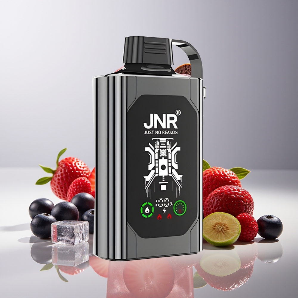 JNR Shisha Hookah Box 20500 Puffs HD Display 1000mAh 25ml Dual Mesh Coil Dual Core Type-C Carga Rápida 0% 2% 5% Baya Mixta Hielo