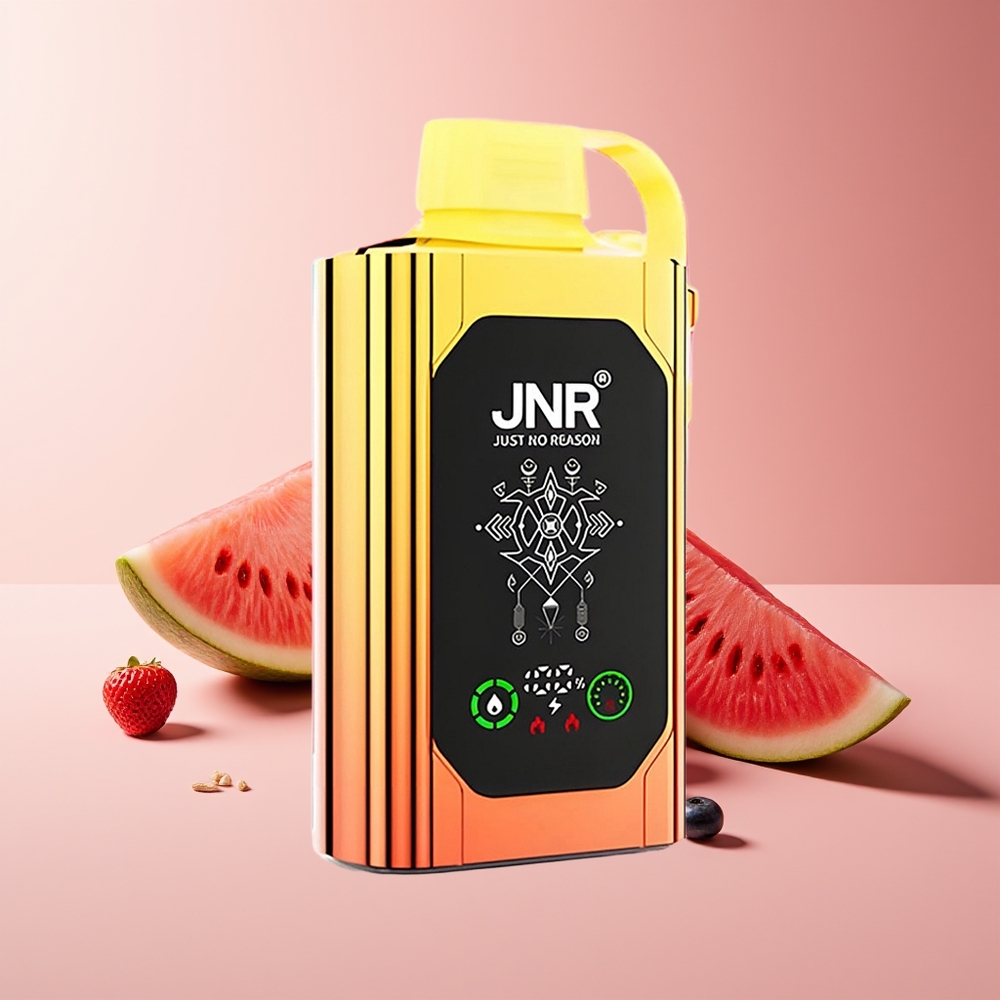 JNR Shisha Hookah Box 20500 Puffs HD Display 1000mAh 25ml Dual Mesh Coil & Dual Core Type-C Quick Charge 0% 2% 5% Sandía Fresa Chicle