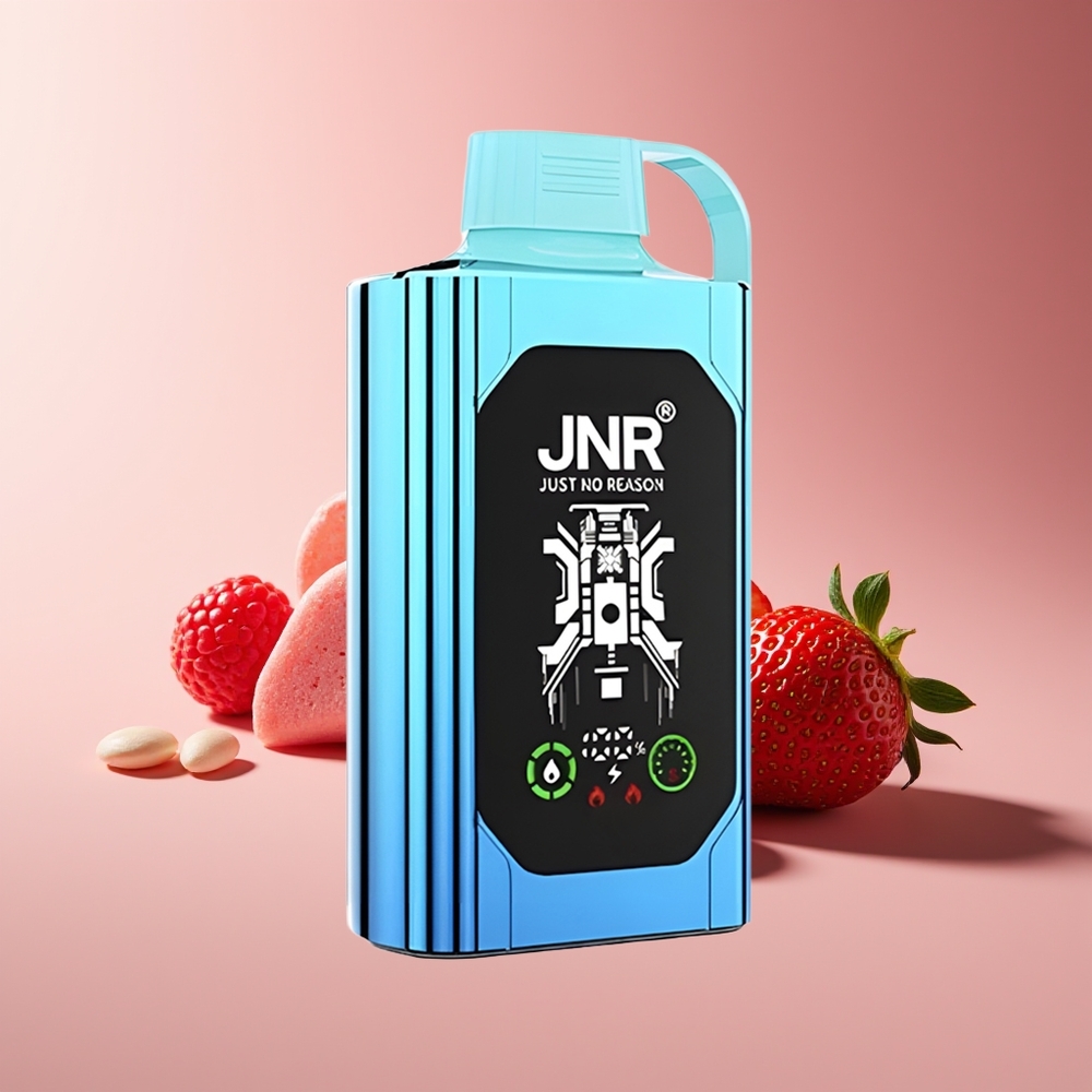 JNR Shisha Hookah Box 20500 Puffs HD Display 1000mAh 25ml Dual Mesh Coil Type-C 0%2%5% Fresa Frambuesa Caramelo