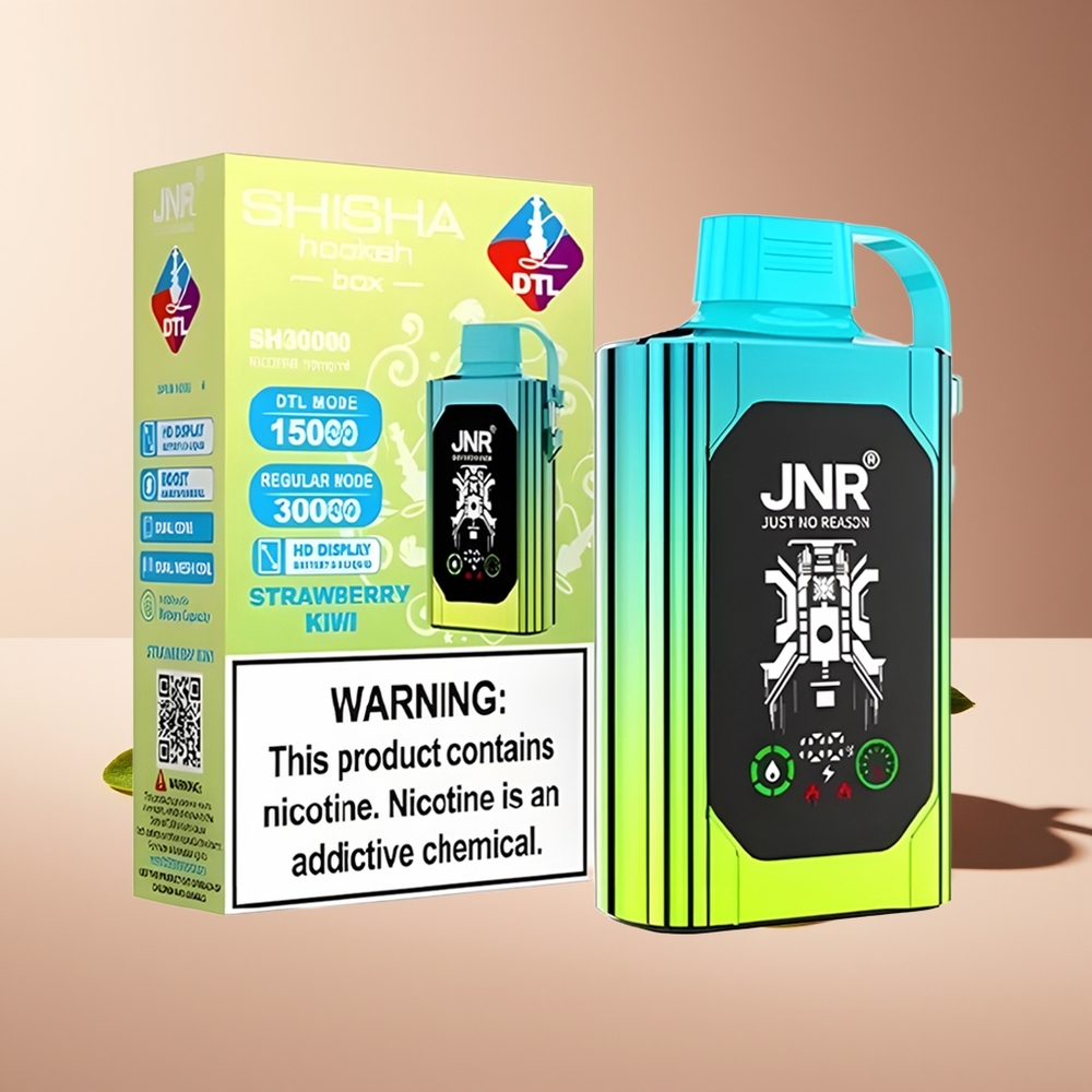 JNR Shisha Hookah Box 20500 Puffs HD Display 1000mAh 25ml Dual Mesh Coil Type-C 0% 2% 5% Fresa Kiwi