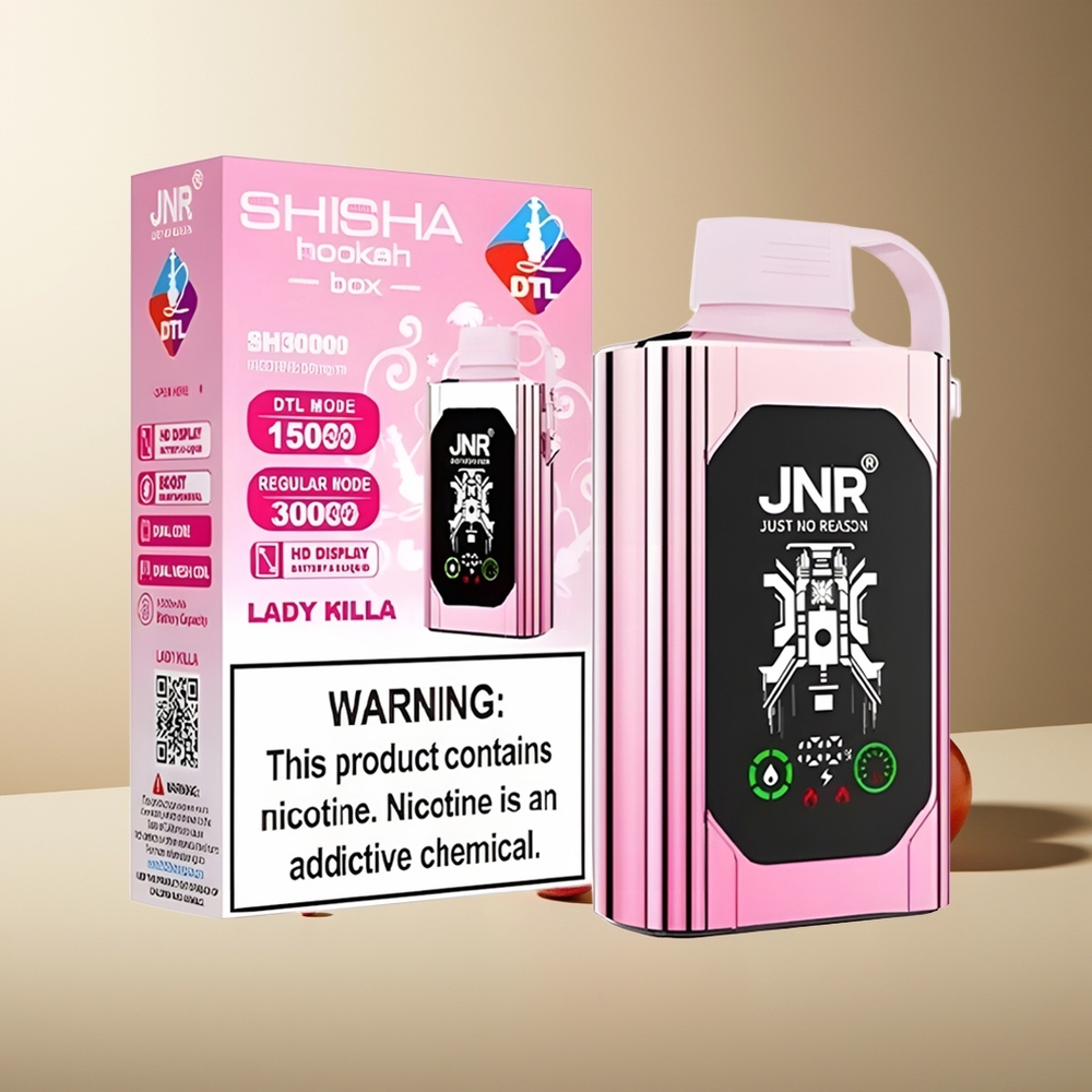 JNR Shisha Hookah Box 20500 Puffs HD Display 1000mAh 25ml Dual Mesh Coil Type-C 0%2%5% Lady Killa