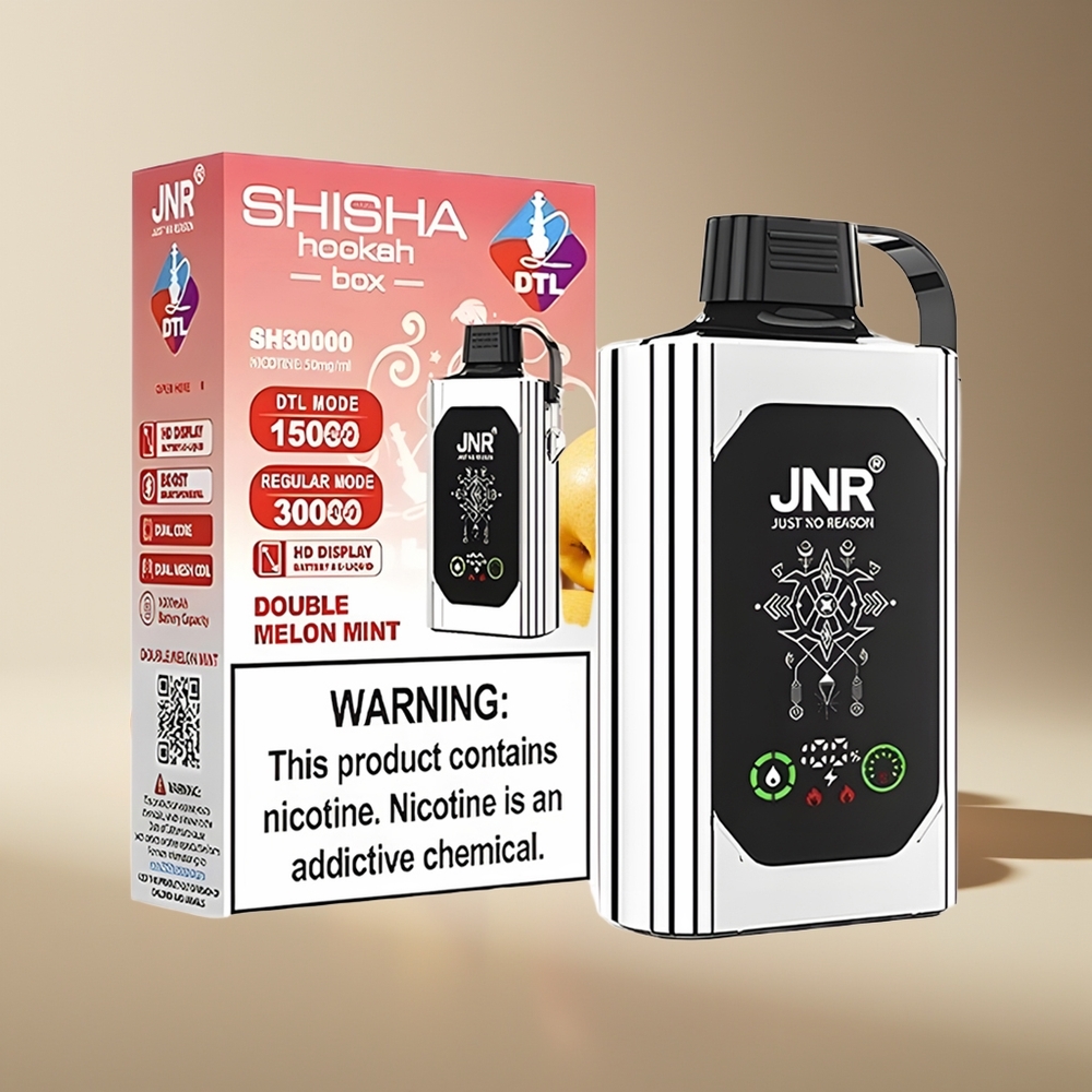 JNR Shisha Hookah Box 20500 Puffs HD Display 1000mAh 25ml Dual Mesh Coil Type-C 0% 2% 5% Manzana Doble