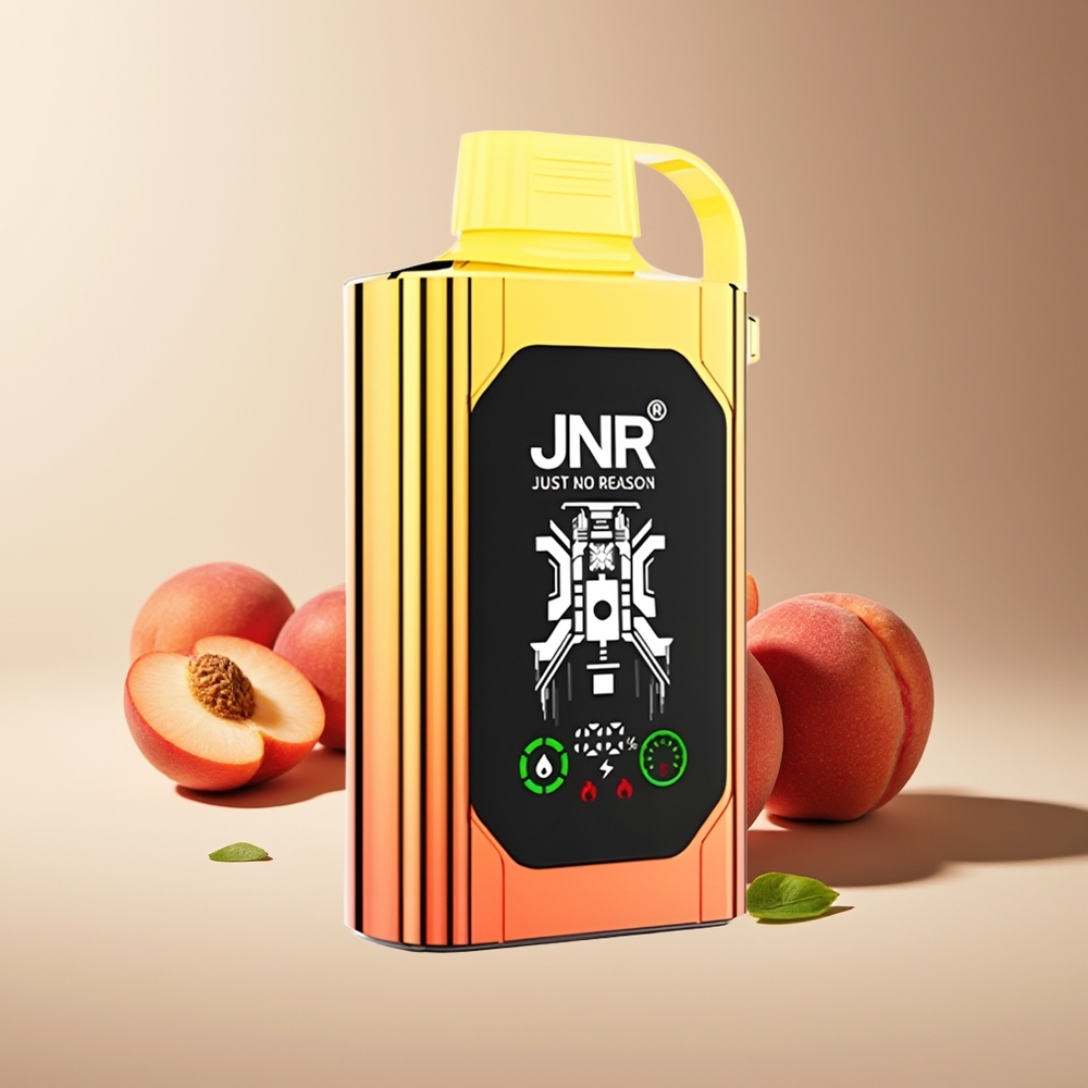 JNR Shisha Hookah Box 20500 Puffs HD Display 1000mAh 25ml Dual Mesh Coil Type-C 0% 2% 5% Melocotones Jugosos