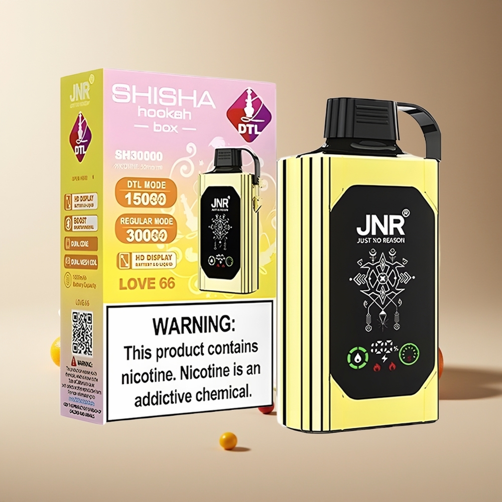 JNR Shisha Hookah Box 20500 Puffs HD Display 1000mAh 25ml Dual Mesh Coil Type-C Amor 66