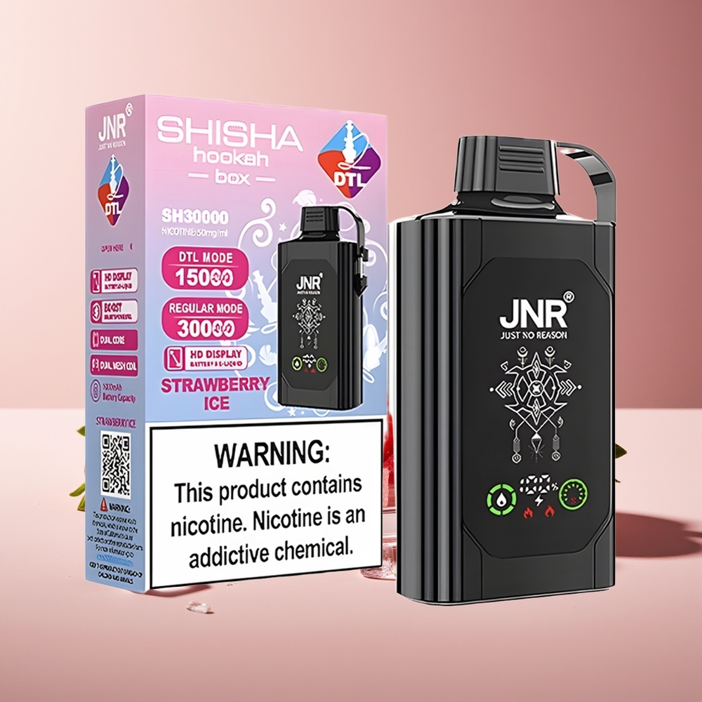 JNR Shisha Hookah Box 20500 Puffs HD Display 1000mAh 25ml Dual Mesh Coil Type-C Fresa Hielo