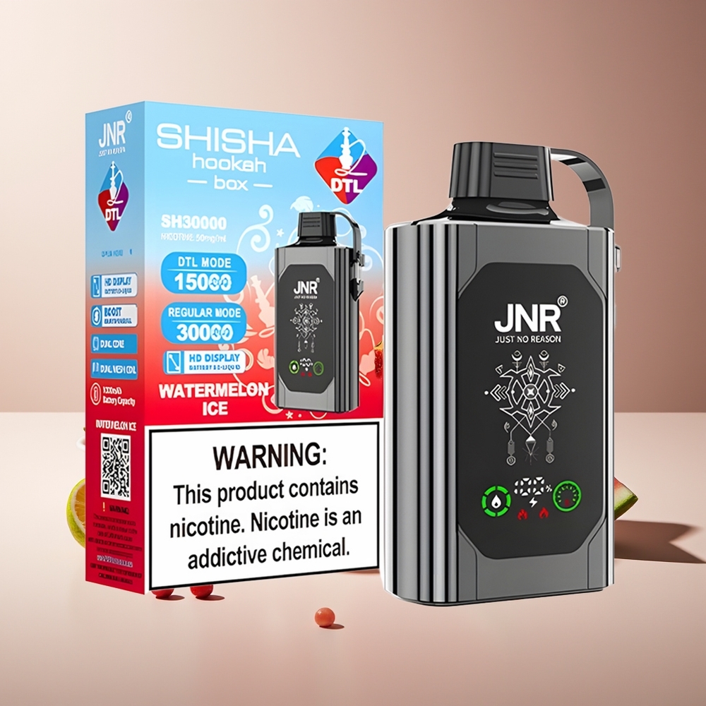 JNR Shisha Hookah Box 20500 Puffs HD Display 1000mAh 25ml Dual Mesh Coil Type-C Sandía Hielo