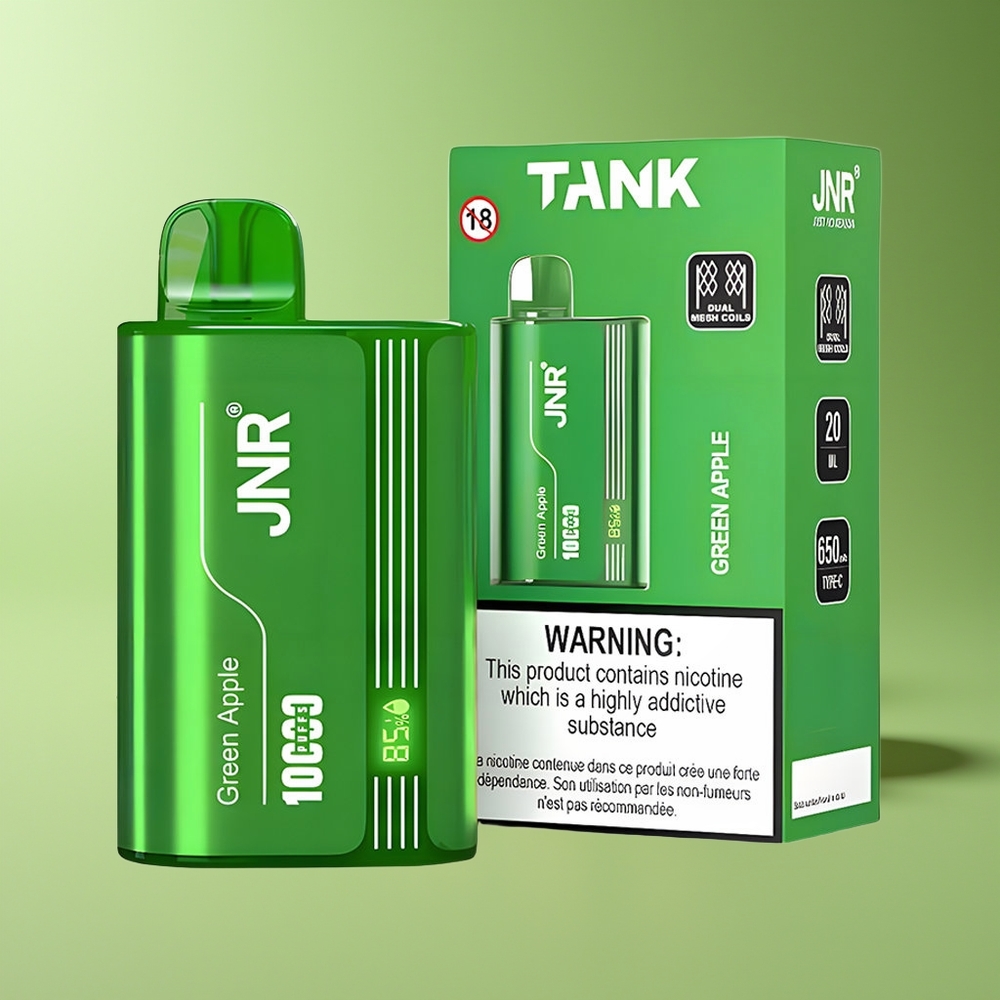 JNR Tank 10000 Puffs Ajustable Pantalla Digital Dual Mesh Manzana Verde Melocotón Pera