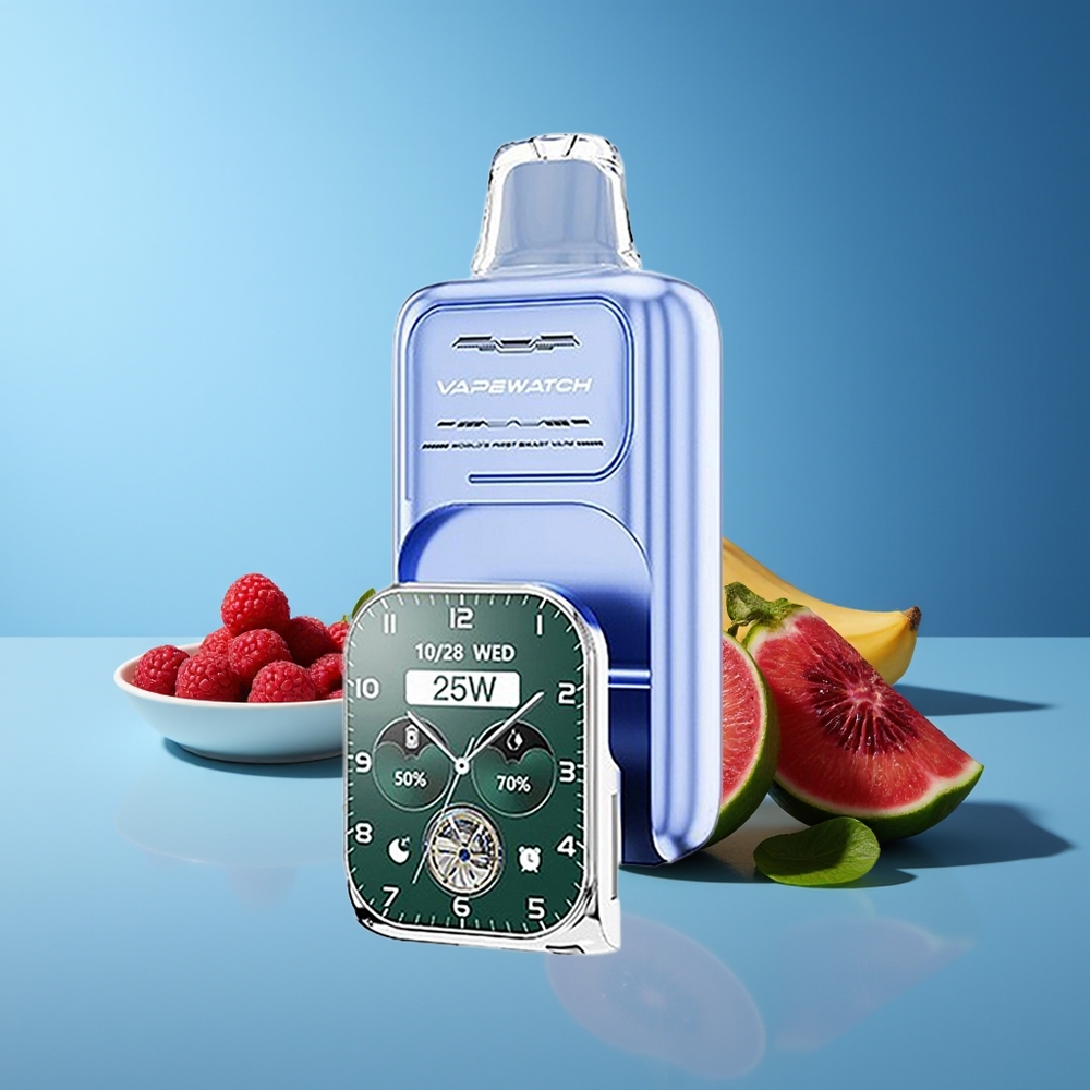 JNR VapeWatch 30000 Bocados Carga Rápida Tipo-C Doble Malla Azul Frambuesa Hielo