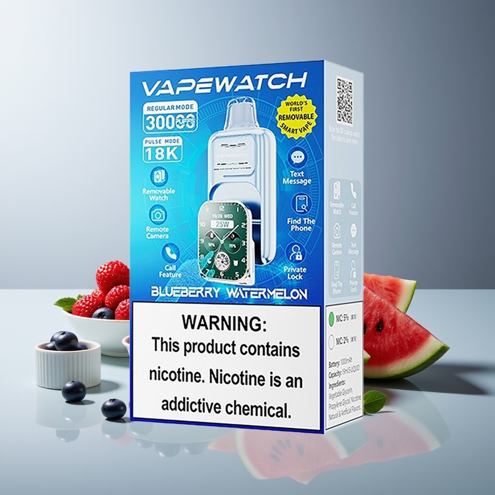 JNR VapeWatch 30000 Bocados Carga Rápida Type-C Batería 1000mAh Arándano Sandía