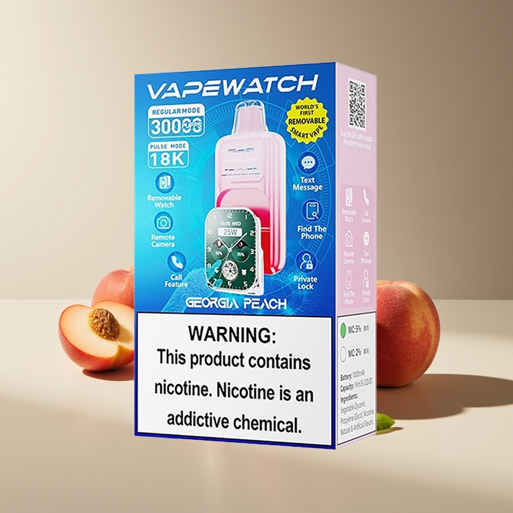 JNR VapeWatch 30000 Puffs 1000mAh Tipo-C Durazno de Georgia