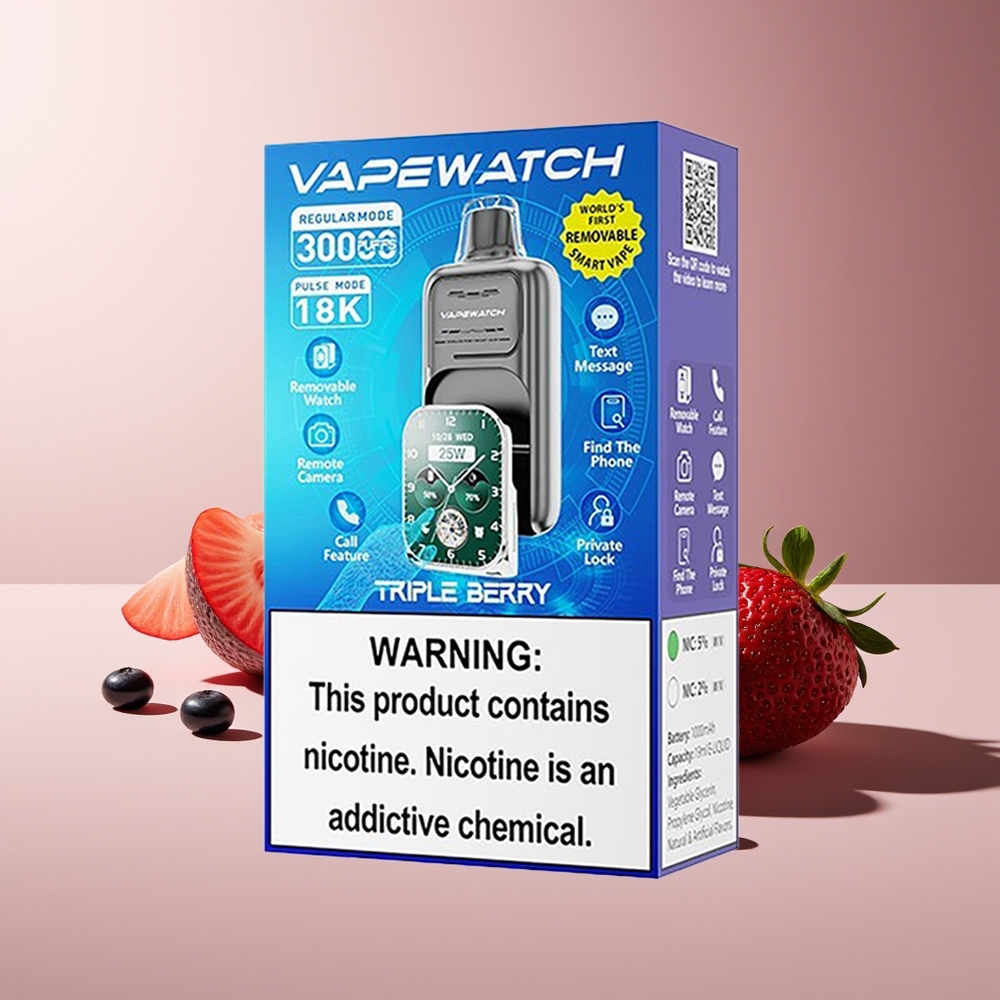 JNR VapeWatch 30000 Puffs Carga Rápida Tipo-C Batería 1000mAh Triple Baya