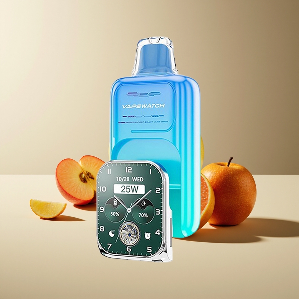 JNR VapeWatch 30000 Puffs Carga Rápida Tipo-C Doble Malla Sabor Manzana Ácida Helada