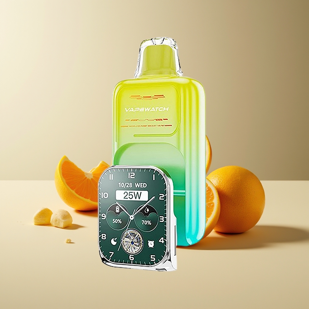 JNR VapeWatch 30000 Puffs Carga Rápida Tipo-C Dual Malla Naranja Mango