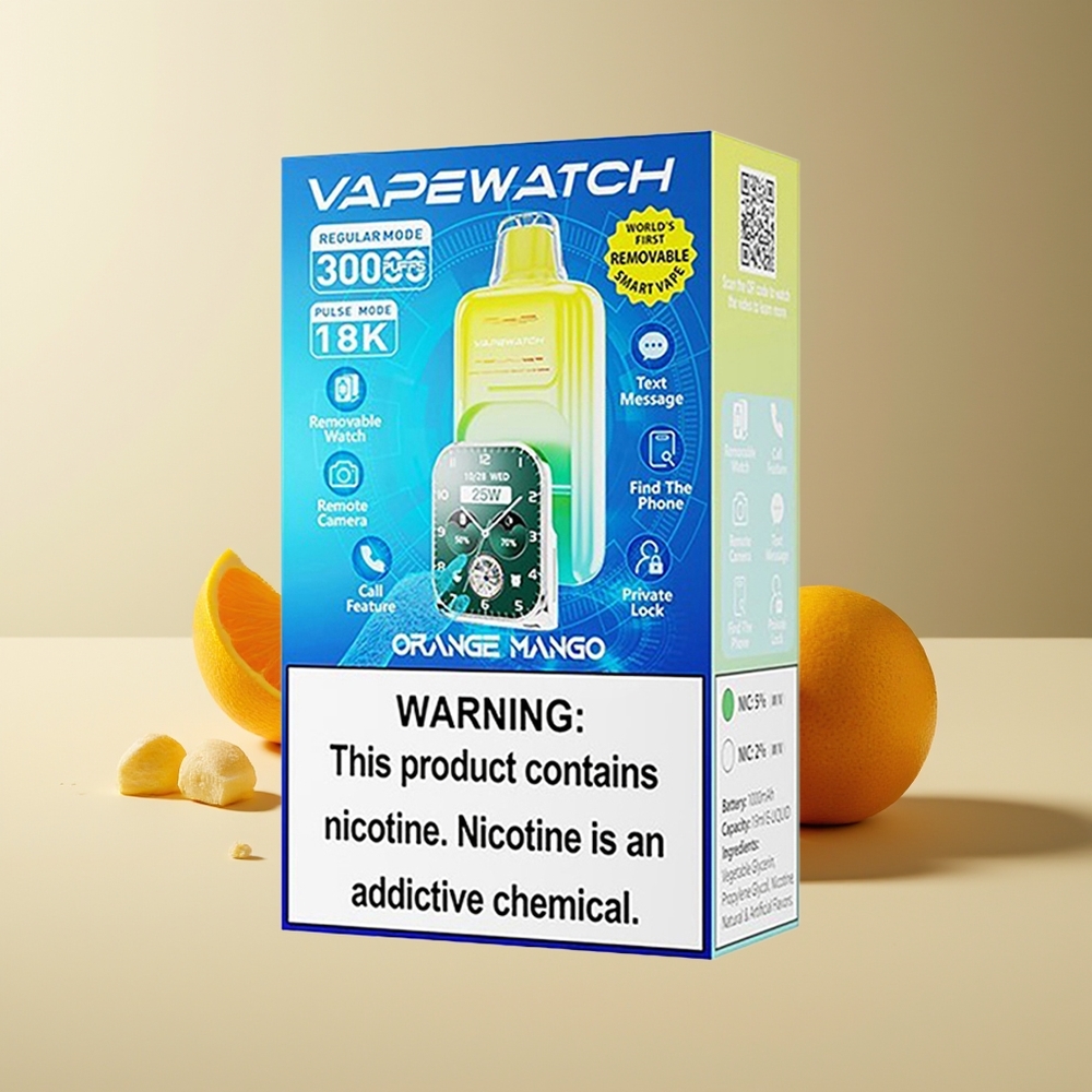 JNR VapeWatch 30000 Puffs Carga Rápida Tipo-C Dual Malla Naranja Mango