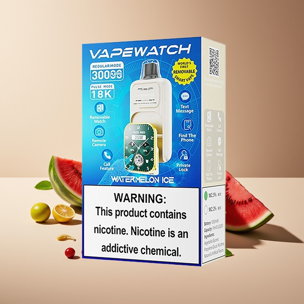 JNR VapeWatch 30000 Puffs Dual Mesh Carga Rápida Type-C Sandía Helada