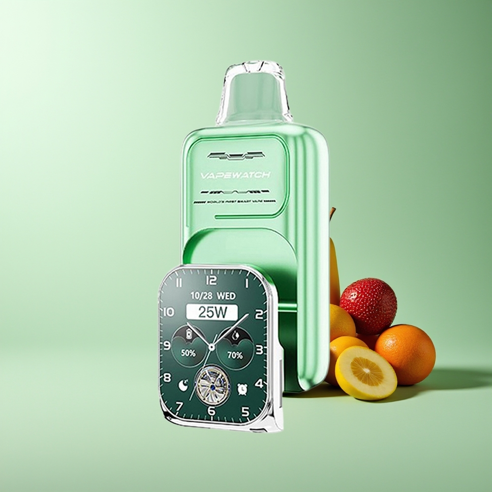 JNR VapeWatch 30000 Puffs Tipo-C Carga Rápida 19mL Dual Mesh Coil Menta de Miami