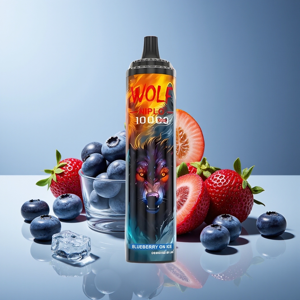 JNR Wolf Niplo 10000 Puffs 1.0 Ohm 650mAh 20ml 0%/2%/5% Tipo-C Arándano En Hielo
