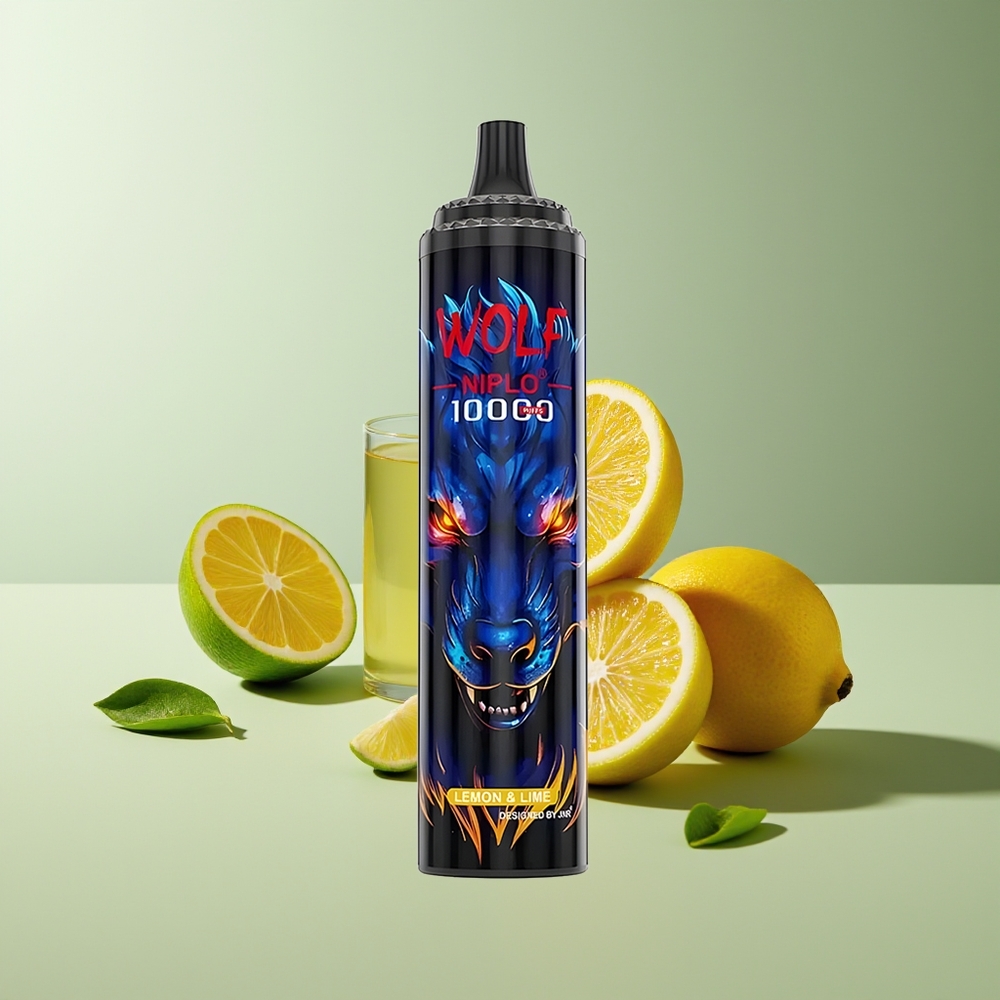 JNR Wolf Niplo 10000 Puffs 1.0 Ohm 650mAh 20ml 0%/2%/5% Tipo-C Carga Rápida Limón & Lima