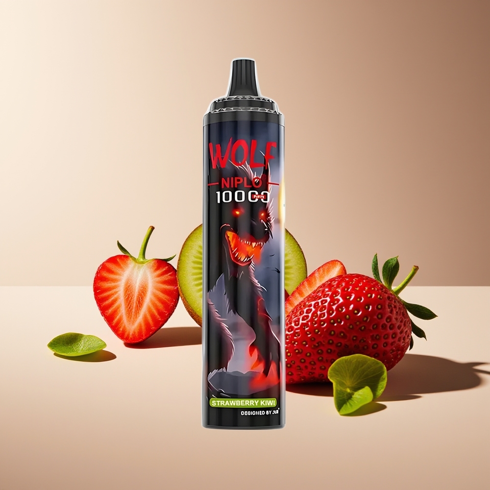 JNR Wolf Niplo 10000 Puffs 1.0 Ohm 650mAh 20ml Tipo-C Carga Rápida Fresa Kiwi