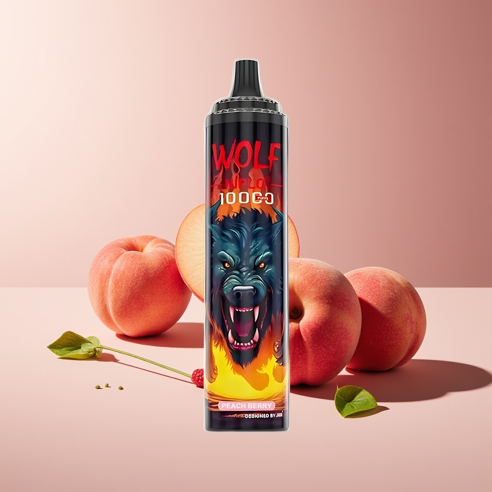 JNR Wolf Niplo 10000 Puffs Malla 1.0 Ohm 20ml Melocotón Baya