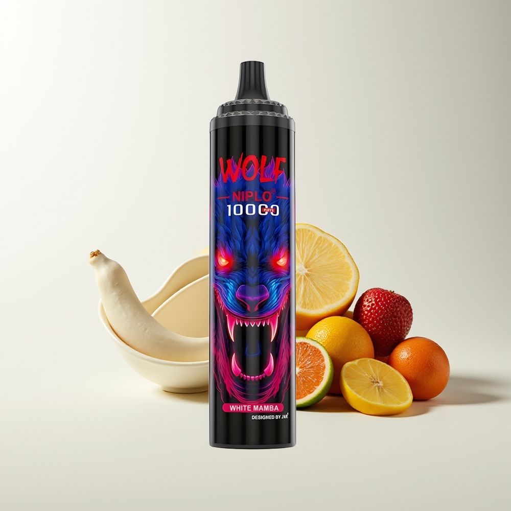 JNR Wolf Niplo 10000 Puffs Malla 1.0 Ohm 650mAh 20ml Tipo-C Blanca Mamba