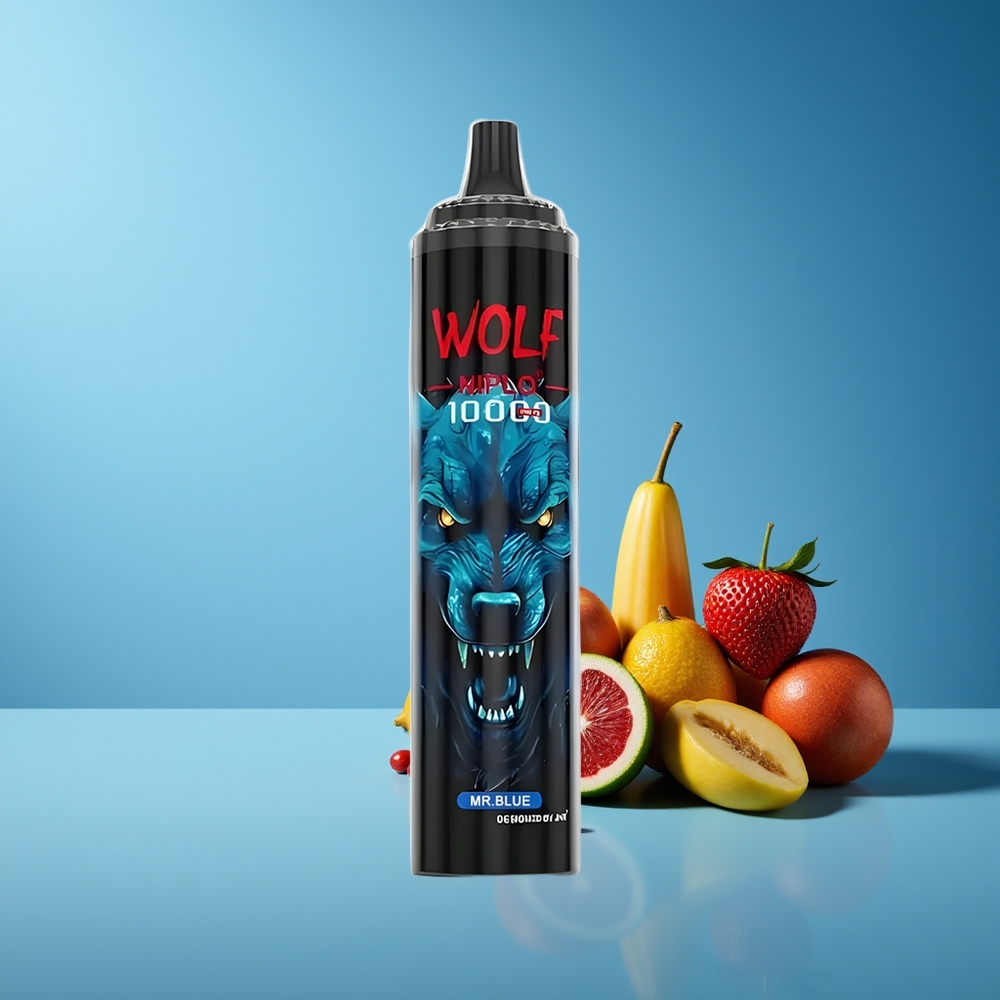 JNR Wolf Niplo 10000 Puffs Malla 1.0 Ohm 650mAh Tipo-C Azul