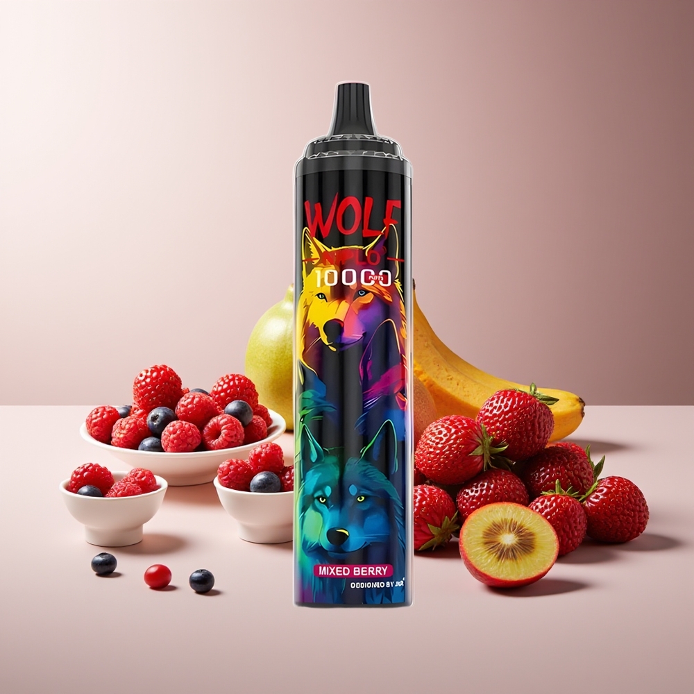 JNR Wolf Niplo 10000 Puffs Malla 1.0 Ohm 650mAh Tipo-C Bayas Mixtas