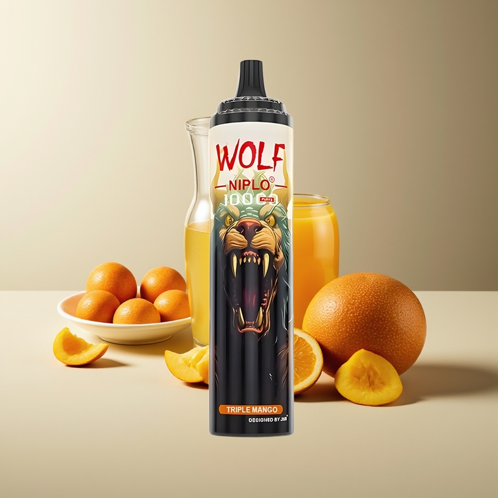 JNR Wolf Niplo 10000 Puffs Malla 1.0 Ohm Tipo-C Triple Mango
