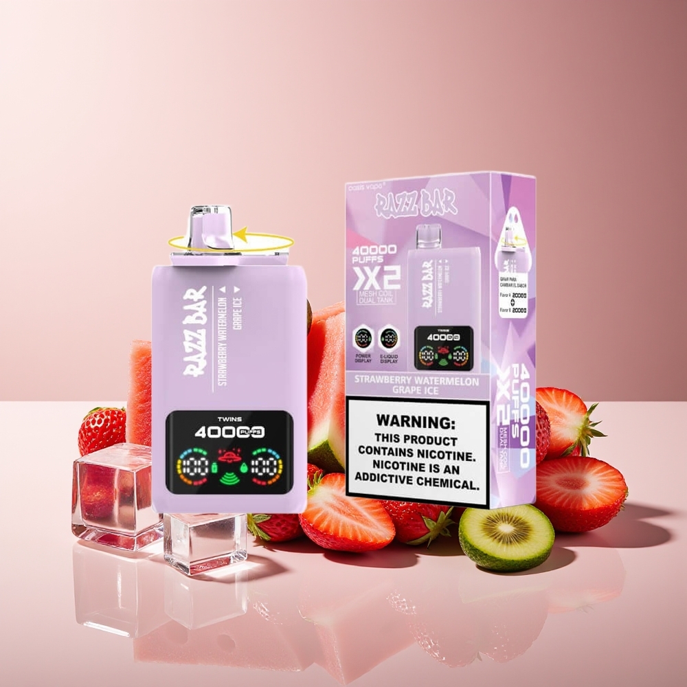 Razz Bar 40000 Puffs Pantalla de Potencia 1.0Ohm 2 Fresa Sandía - Uva Hielo
