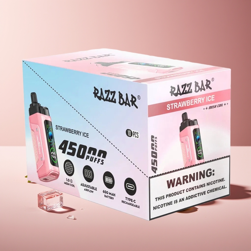 Razz Bar 45000 Bocadas Vape Desechable Ajustable Fresa Hielo