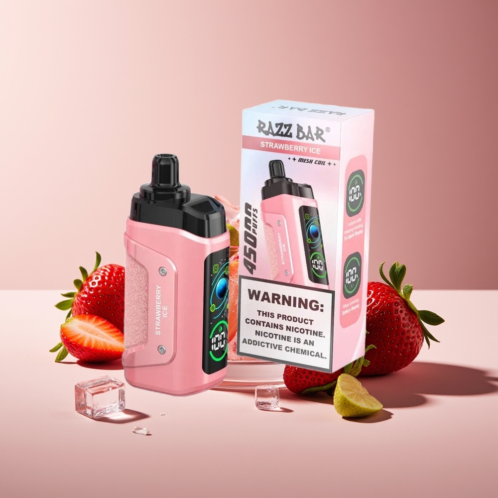 Razz Bar 45000 Bocadas Vape Desechable Ajustable Fresa Hielo