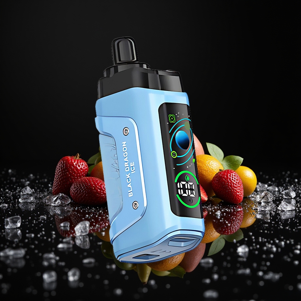 Razz Bar 45000 Chupadas Vape Desechable Dragón Negro Hielo