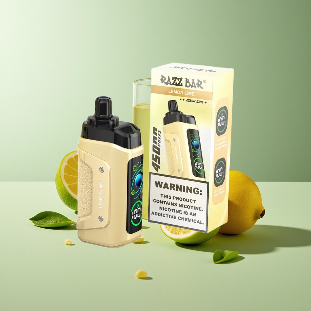 Razz Bar 45000 Puffs Vape Desechable Tipo-C Recargable Lima Limón