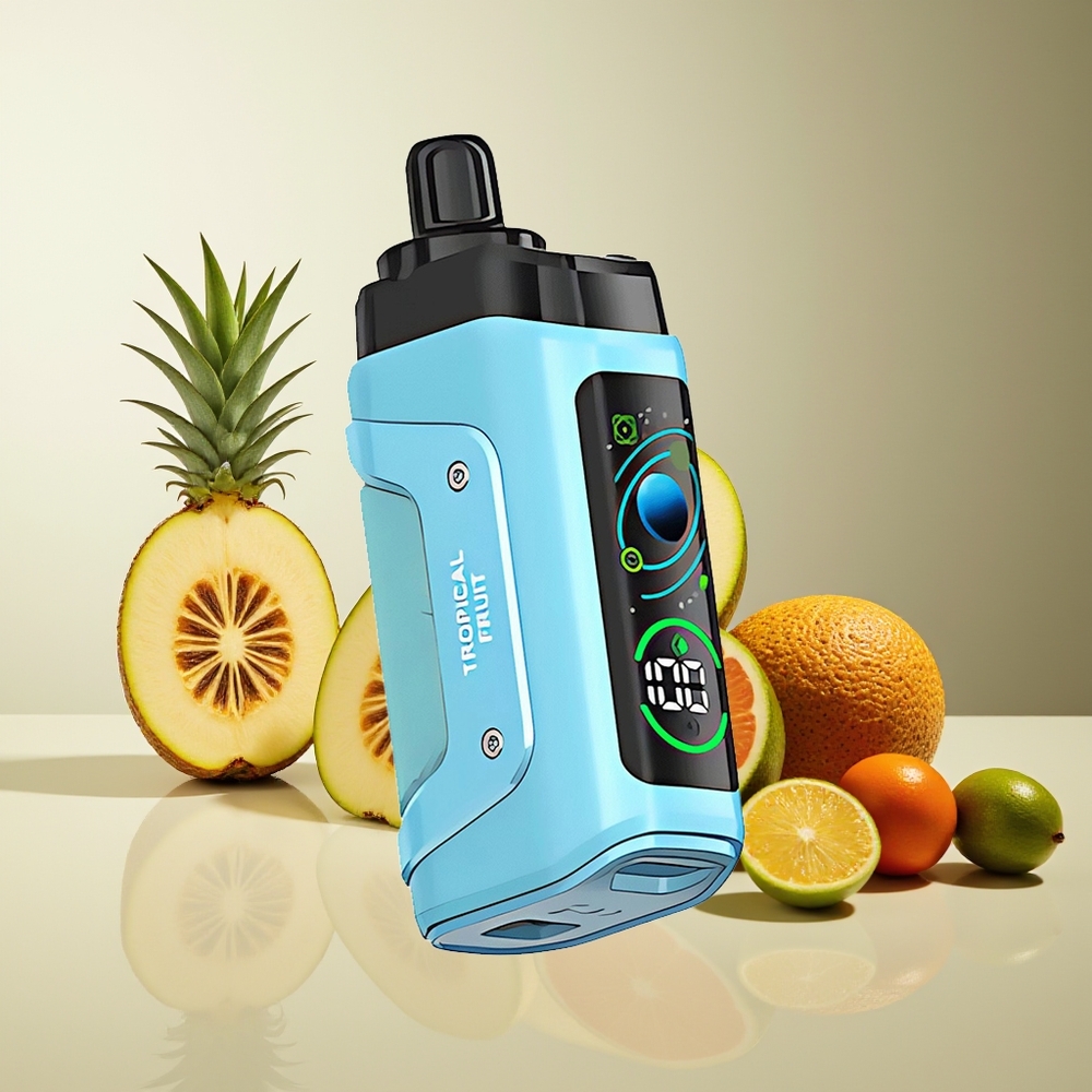 Razz Bar 45000 Pufs Vape Recargable Tipo-C con Bobina Mesh 1.0 Ohm y Aire Ajustable Frutas Tropicales