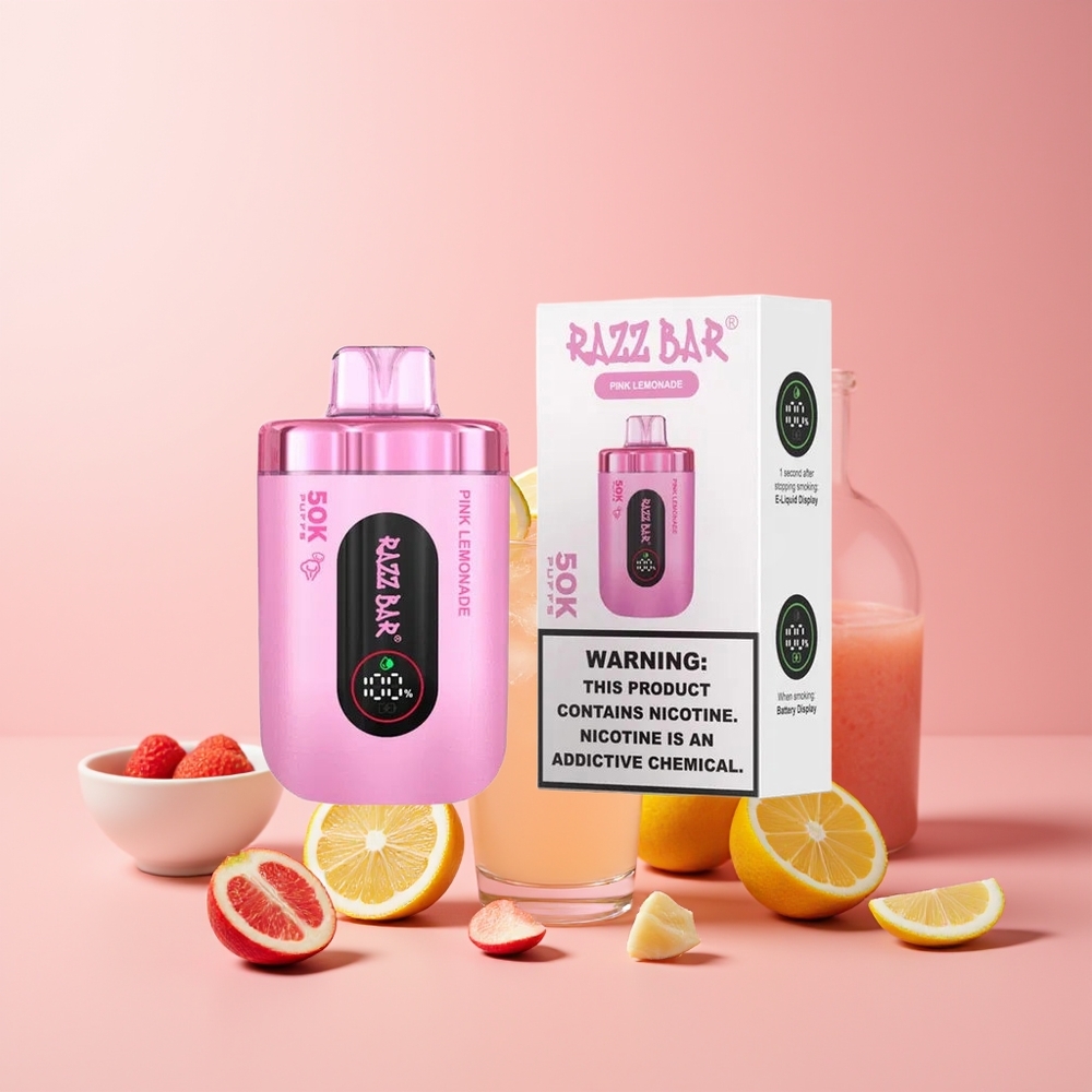Razz Bar 50K Bocadas Recargable Tipo C Limonada Rosa