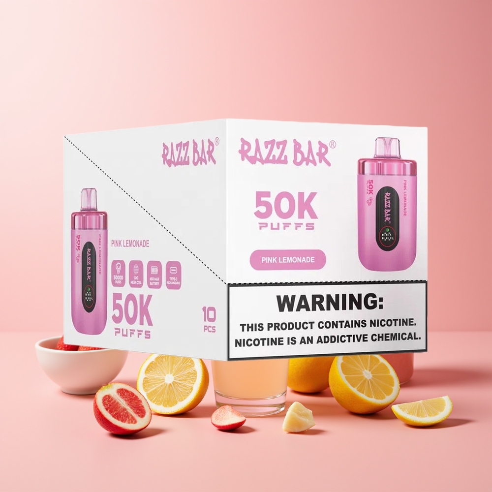 Razz Bar 50K Bocadas Recargable Tipo C Limonada Rosa