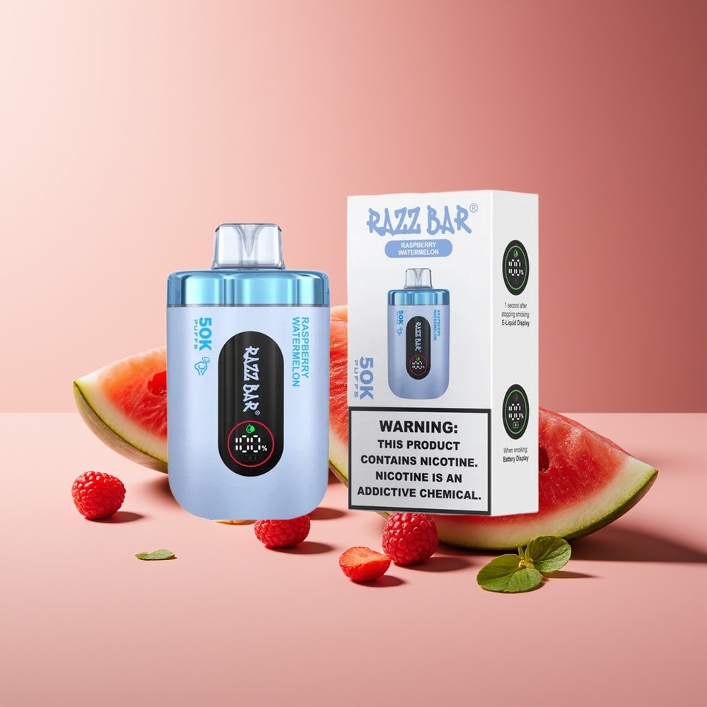 Razz Bar 50K Puffs 1.0 Ohm Recargable Frambuesa Sandía