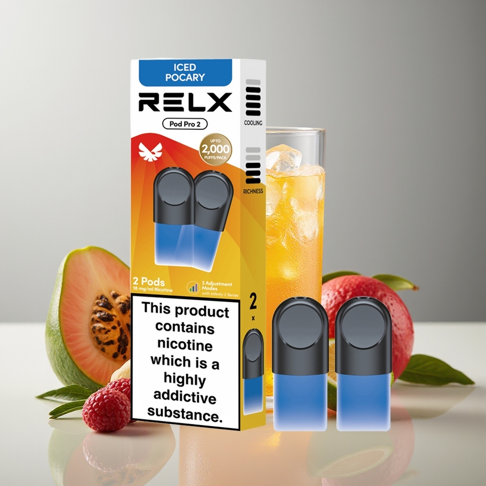 Relx Pod Pro 2 600 Bocados 1.9ml 3 Voltajes Bebida-Hielo Pocary