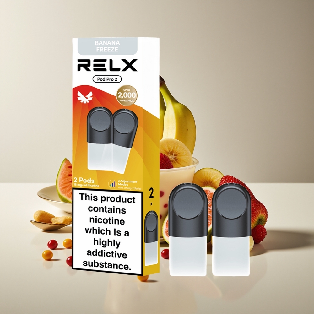 Relx Pod Pro 2 600 Bocanadas 1.9ml 3 Modos Postre-Plátano Congelado